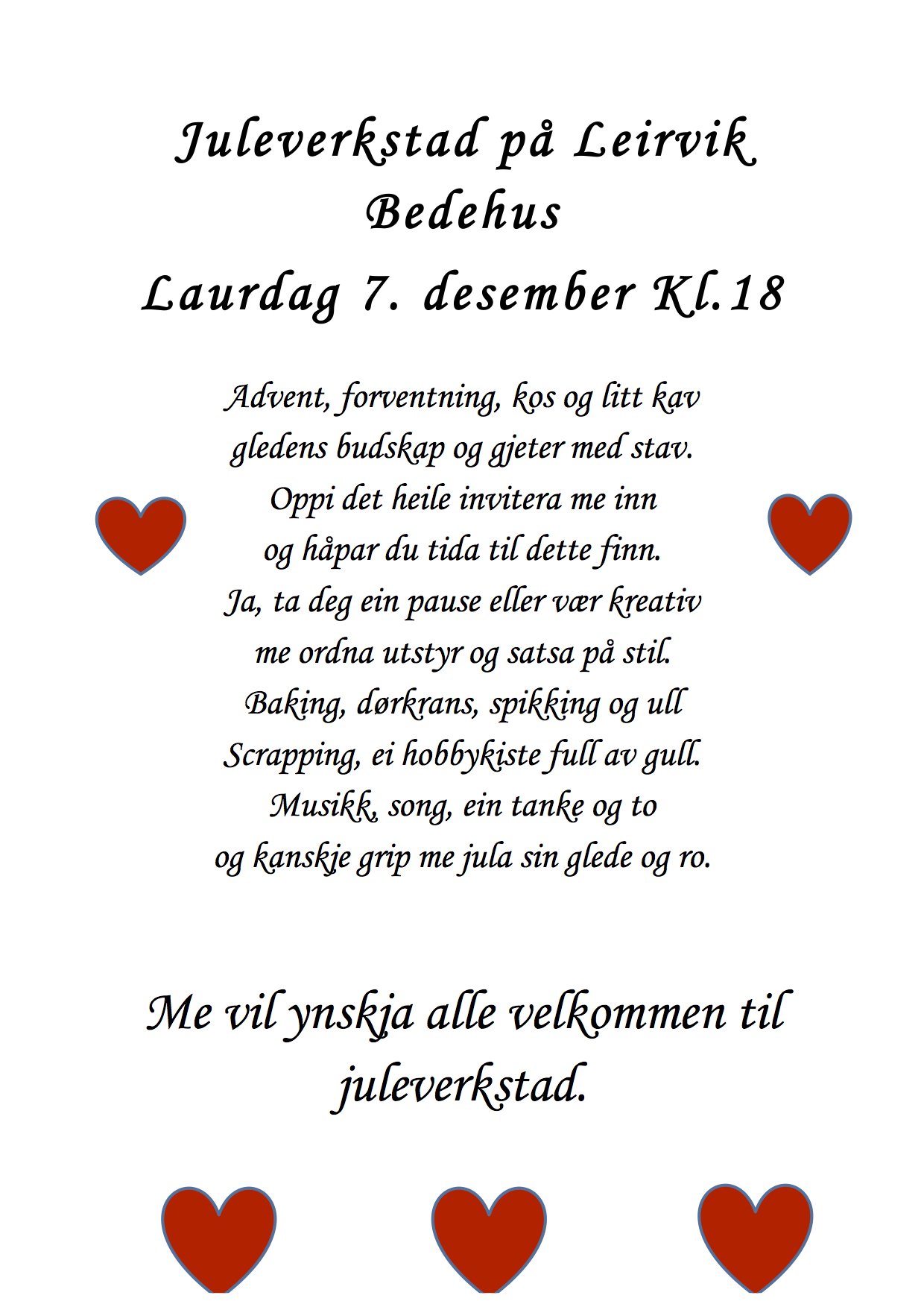 Juleverkstad Plakat